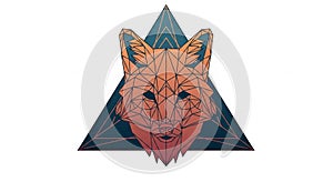 Geometric illustration of a fox's head