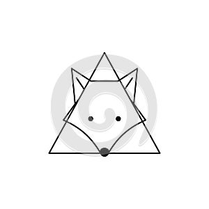 Geometric illustration of a fox's head