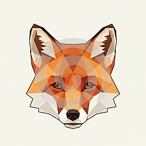 Geometric illustration of a fox s head using a polygonal style