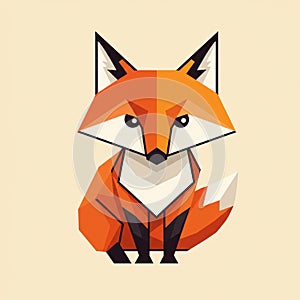 Geometric illustration of a fox (Vulpes vulpes) composed of angular polygons.