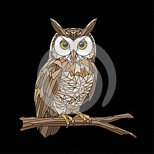A geometric illustration of an owl