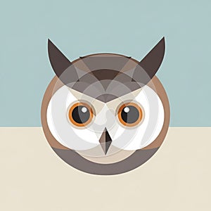 Geometric illustration of an owl's face