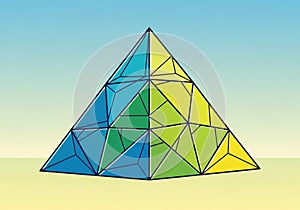 Geometric illustration of a pyramid composed of triangular