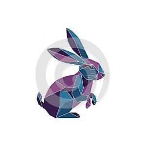 Geometric illustration of a rabbit composed