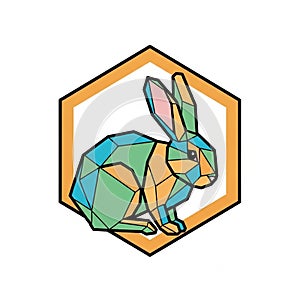 Geometric illustration of a rabbit in