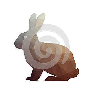 Geometric illustration of a rabbit, rendered