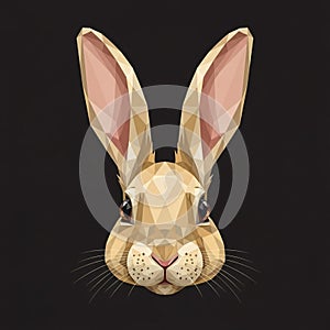 Geometric illustration of a rabbit's face