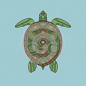 Geometric illustration of a turtle on