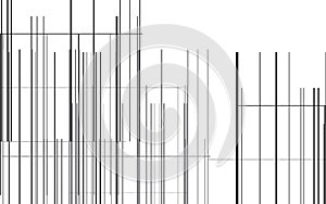 Geometric image with vertical lines over white backligtht