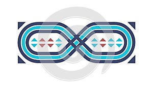 Geometric Infinity Loop Pattern. Endless Cycle Abstract Vector Design. vector design Generative AI