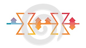 Geometric Interlocking Arrow Shapes in Gradient, vector design Generative AI