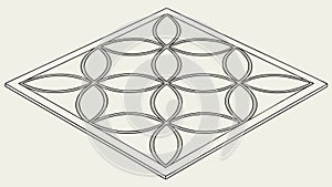 Geometric interlocking circular pattern, modern classic, vector design Generative AI