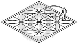 Geometric Interlocking Grid Pattern with Abstract Design, vector design Generative AI