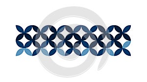 Geometric Interlocking Hexagon Pattern Border, vector design Generative AI