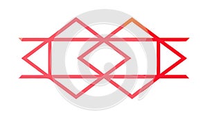 Geometric Interlocking Hexagonal Pattern Outline Vector, vector design Generative AI