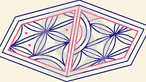 Geometric Interlocking Pattern, Abstract Design Vector Generative AI