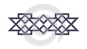 Geometric Interlocking Pattern Border, Modern Decorative, vector design Generative AI