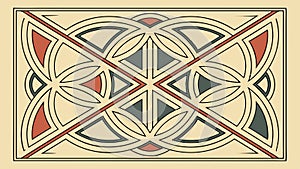Geometric Interlocking Pattern Vector, Modern Abstract Design, vector design Generative AI
