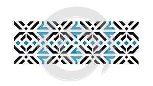 Geometric Interlocking Pattern Vector with Teal Accents and Diamonds, vector design Generative AI