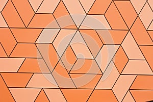 Geometric interlocking shapes create a modern architectural background design.