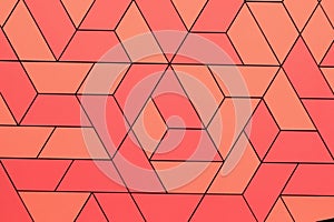 Geometric interlocking shapes create a modern architectural background design.