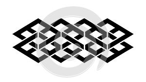 Geometric Interlocking Square Pattern Abstract Design, vector design Generative AI