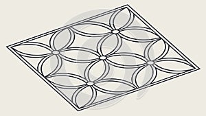 Geometric Interlocking Square Tile Pattern, vector design Generative AI