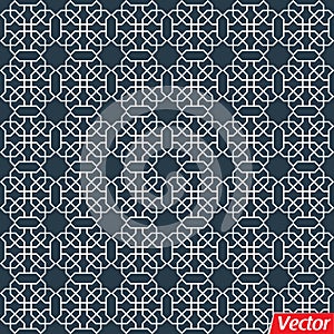 Geometric Islamic Art Pattern Illustration on Grey Background