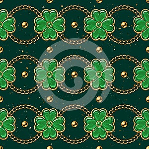 Geometric jewelry St Patricks day pattern