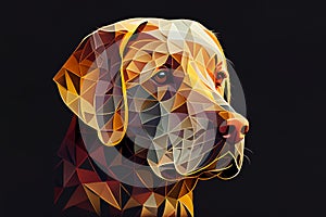 Geometric Labrador head with a dog face in a polygon abstract pattern