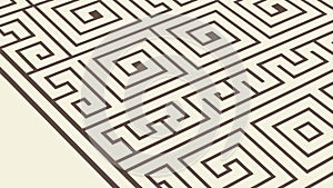Geometric Labyrinth Maze Vector Pattern, vector design Generative AI