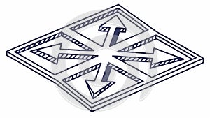 Geometric Labyrinth Pattern, Complex Pathway Vector, vector design Generative AI