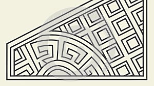 Geometric Labyrinth Pattern Square, vector design Generative AI