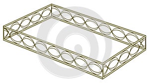 Geometric lattice frame, abstract pattern border, vector design Generative AI