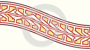 Geometric Leaf Pattern Border. Modern Botanical Decorative Element Vector Design Generative AI