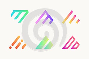 Geometric Letter M Capital Colorful Logo