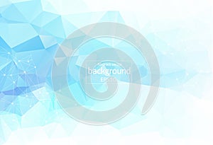 Geometric Light Blue Polygonal background molecule and communication. Connected lines with dots. Minimalism background. Concept of