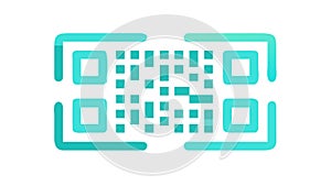 Geometric Light Blue QR Code Icon Pattern, vector design Generative AI