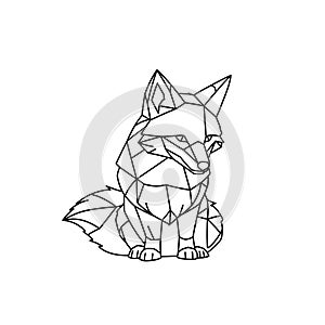Geometric line art of a fox,