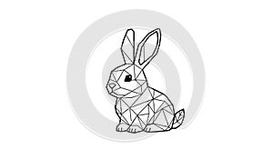 Geometric line drawing of a rabbit