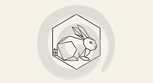 Geometric line drawing of a rabbit