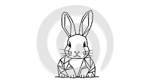 Geometric line drawing of a rabbit