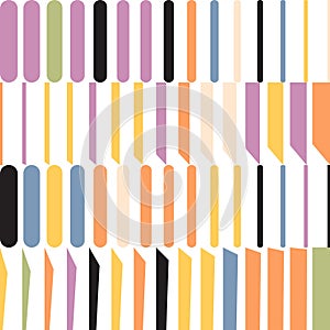 Geometric artwork pattern with vertical columns rectangles and trapezoids, rhythmic design