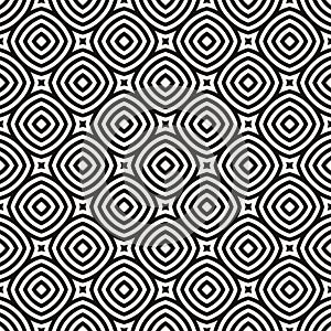 Geometric line seamless pattern. Simple black and white vector abstract texture