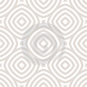 Geometric line seamless pattern. Subtle beige and white vector abstract texture