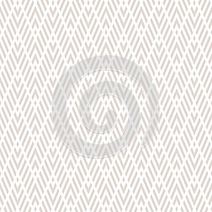 Geometric line seamless pattern. Vector chevron texture. Beige and white zigzag
