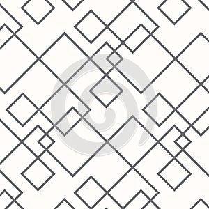 Geometric linear vector pattern, repeating black linear shameless with square shape.