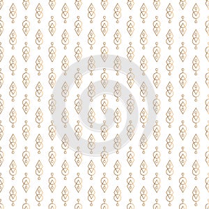 Geometric linear vector seamless pattern. Gold and white hipster symbols background