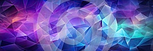 Geometric Lines Abstract Crystalline Purple Green Blue Panoramic Background