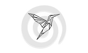 Geometric lines bird hummingbird logo vector symbol icon design graphic illustration